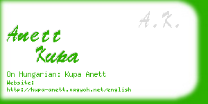 anett kupa business card